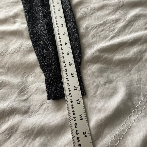 Molly Bracken Women's Black Front Twist Knot Silver Glitter Lightweight Sweater - Picture 10 of 12